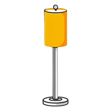 smartphone showing quiz interface in foreground, with a decorative floor lamp sticking out from behind the phone sticker