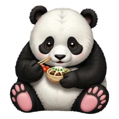 Panda eating momos sticker