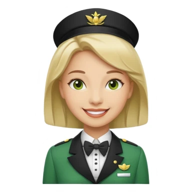 Lady hotel butler with green uniform  sticker