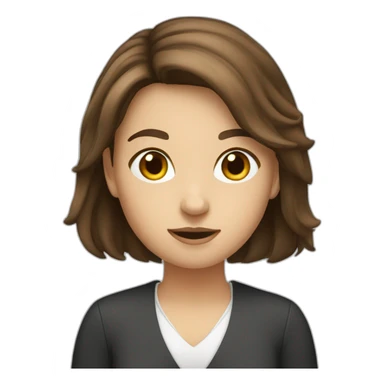 brown hair english teacher girl sticker