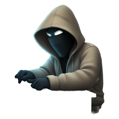 Hacker on computer at night sticker