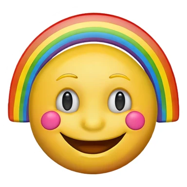 Smilie with rainbow color sticker