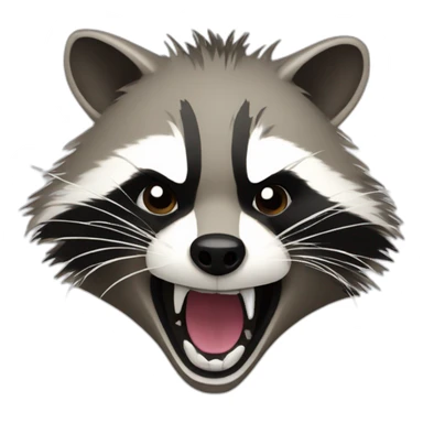 Screaming punk style raccoon sticker