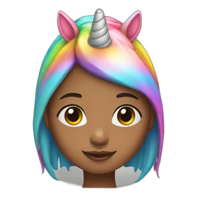 Girl-with-raibow-unicorn-hat sticker