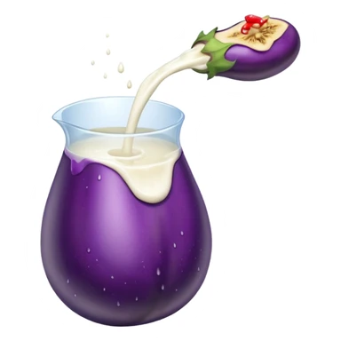 Milk pouring out of an eggplant  sticker