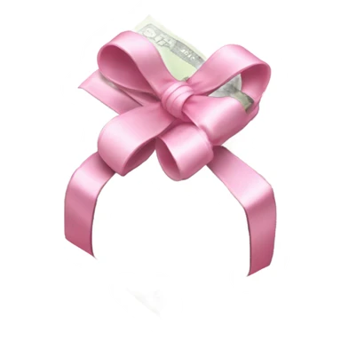 stack of money with baby pink bow sticker