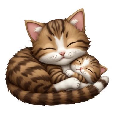 dark brown tabby and white kitten sleeping upside down on its back sticker