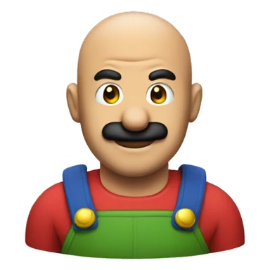 Mario with a bald head sticker