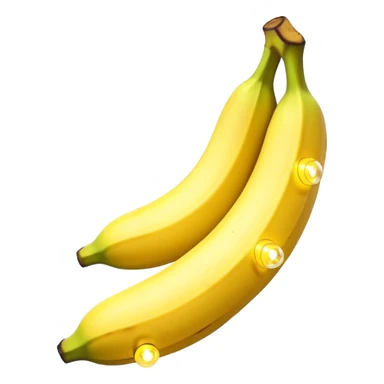 Banana wrapped in small glowing lights. sticker