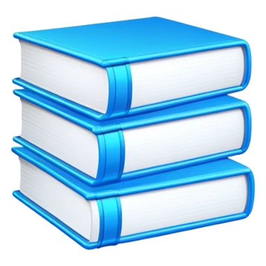 3 neon blue books sticker