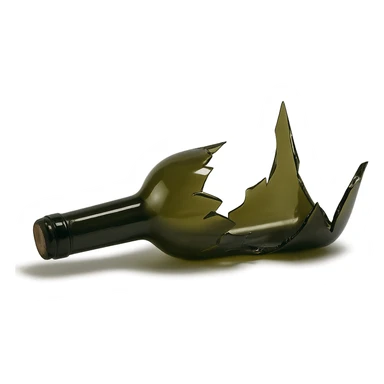 broken wine bottle, variation 1 sticker