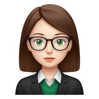 Green eyes office girl with straight hair  sticker