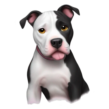 Black and white pitbull with hearts sticker