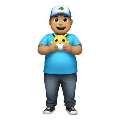fat guy with pokemon  sticker