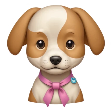 dog with head ribbon and  shirt sticker