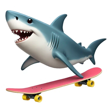shark riding a skateboard sticker