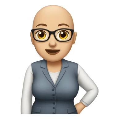 Teacher with bald head and plus size  sticker
