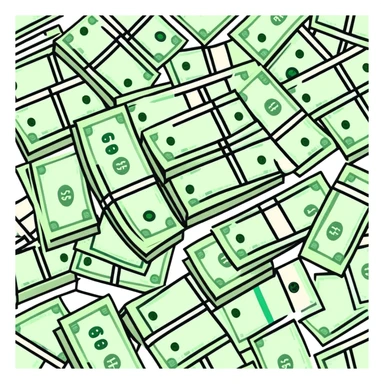 mountain of cash money bills sticker