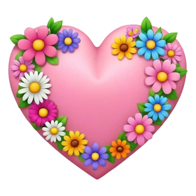Pink heart with flowers  sticker