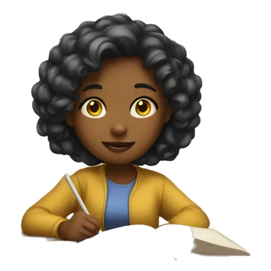 Girl that study in library  sticker