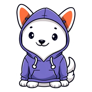Dog wearing a hoody  sticker