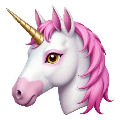 head of an anthropomorphised female unicorn horse, looking directly ahead, standard pose sticker