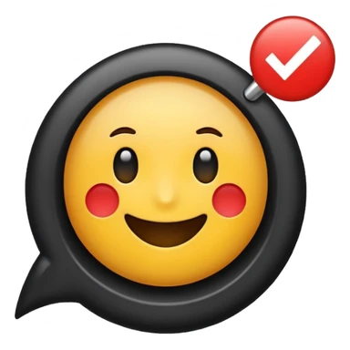 fait moi un emojis avec un fond bleu et un check mark noir au milieux sticker