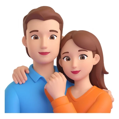 couple posing, close up pose, living room background sticker