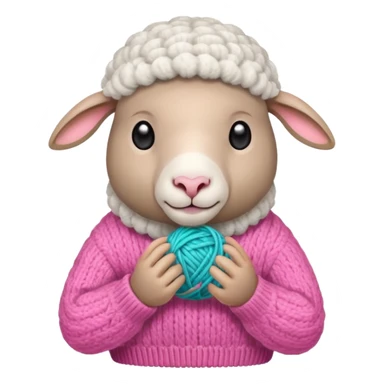 Sheep knitting yarn ball  sticker