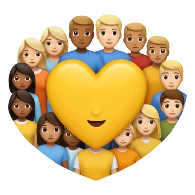 yellow heart with a group of people sticker
