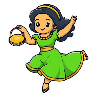 Esmeralda with tambourine dancing sticker