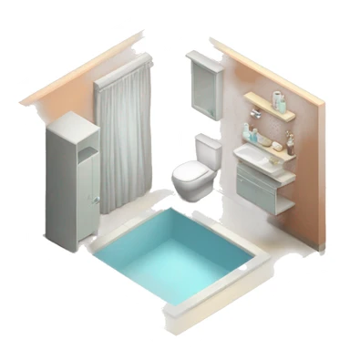 bathroom in the apartment isometric sticker