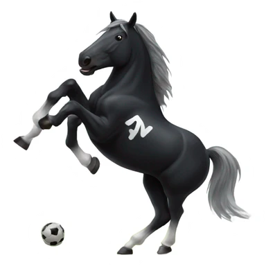 A black horse playing soccer sticker