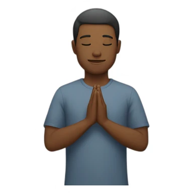 Man praying with joined hands sticker