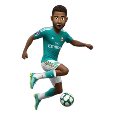real madrid player jumping big head sticker