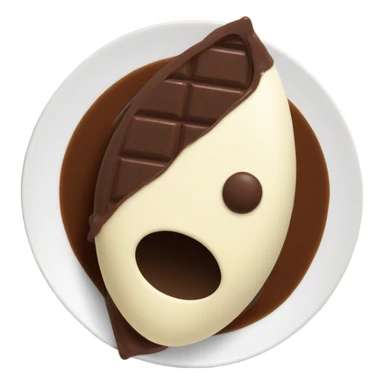 Chocolate and vanilla quenelle on glass plateemoji sticker