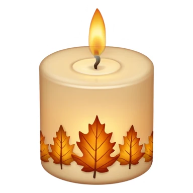 cozy autumn candle, beige colours sticker
