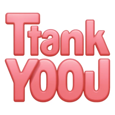 the words thank you in coral pink sticker