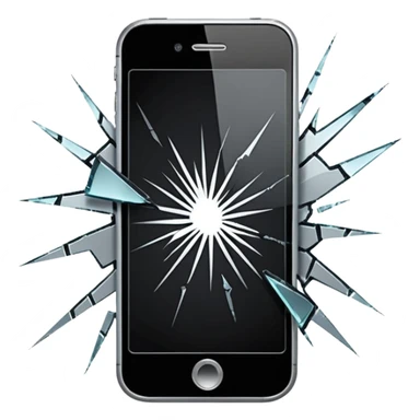 broken mobile phone with out emoji sticker