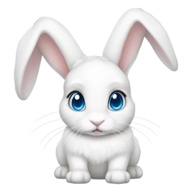 Full white, Lop eared bunny with blue eyes sticker