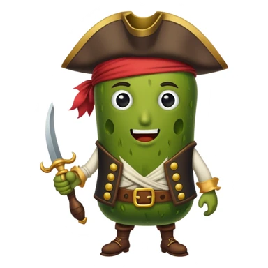Pickle dressed as a pirate sticker