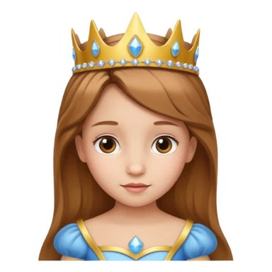 Child girl light brown hair in princess costume sticker