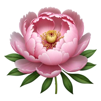 Pastel pink peony flower, bloom sticker