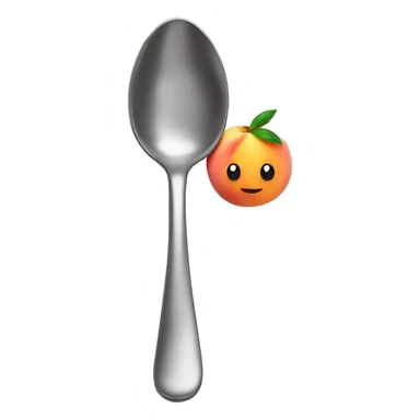 Spoon inside a peach sticker