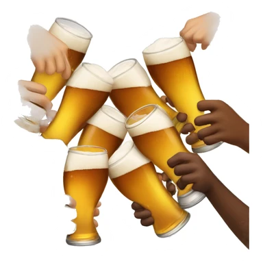 a group of friends toasting with beers sticker