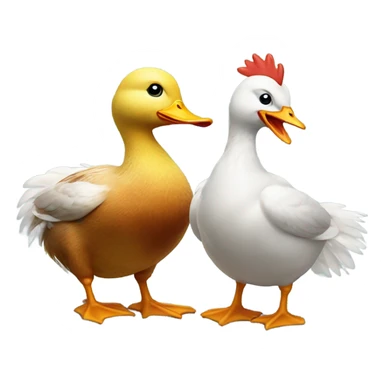 duck fight with chicken sticker
