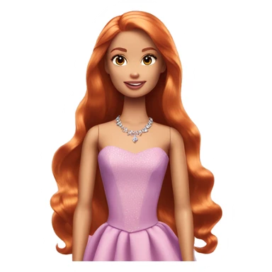 barbie princess amber eyes long ginger hair sticker