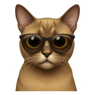 Burmese-Cat-Brown-with-Sunglasses sticker