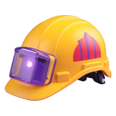 yellow emergency rescue helmet with light sticker