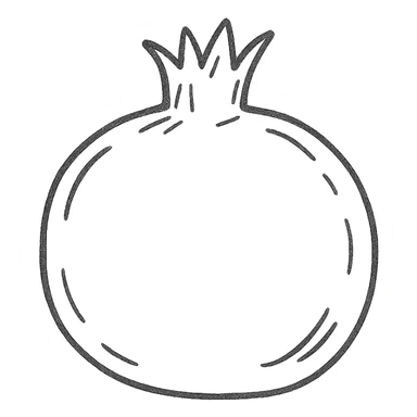 hand drawn outlined pomegranate icon sticker